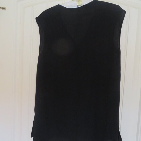 Joe FRESH Sheer Black & White TOP Small NWOT (K468) - Picture 2 of 4